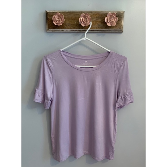~SOLD~ American Eagle Ruffled-Sleeve Tee - Picture 3 of 5